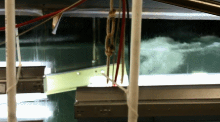 The "beach" area of the wave flume in the Hydraulic Lab at SIO